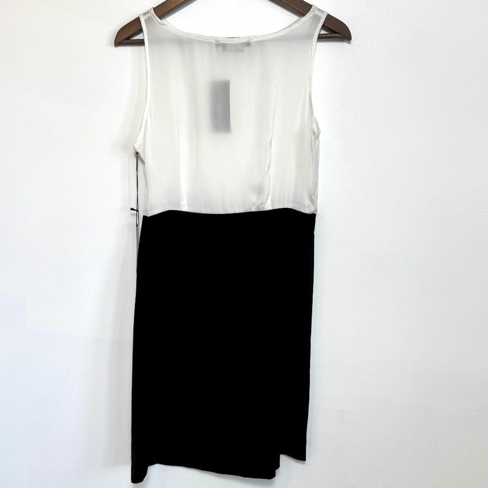 NWT BCBG MaxAzria Sleeveless Colorblock Sheath Dress White Black Workwear Size S